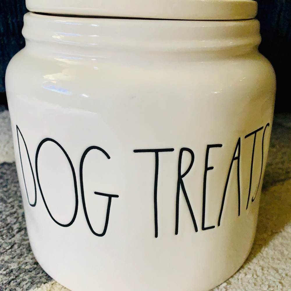 RAE DUNN - LARGE LETTER  “DOG TREATS” CANISTER